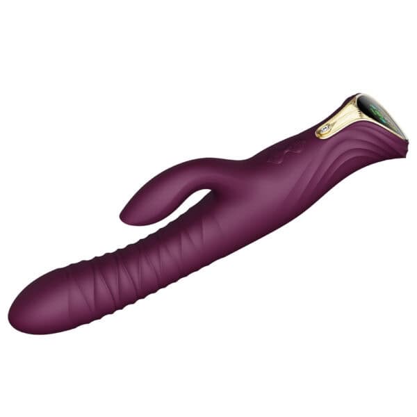 Vibromasseur Rabbit MOSE violet design premium | Brigade Mondaine Vibromasseur Rabbit MOSE noir à double stimulation, surface mate texturée et lignes ergonomiques, présenté sur fond blanc dans une esthétique épurée et contemporaine.