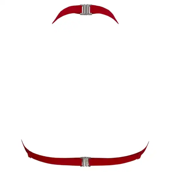 CRIMSON Arnés EMPTY NEGRO Brigade Mondaine Paris EMPTY BLACK CRIMSON Arnés presentado por Brigade Mondaine Paris, arnés rojo en tul bordado con gotas estilizadas, tirantes ajustables y estructura calada con acabado pespunteado.