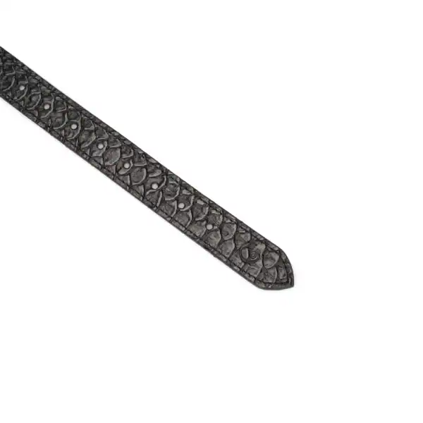 LIEBE SEELE black croc-embossed leather ball gag with black silicone ball and gold buckle, presented on a white background.
