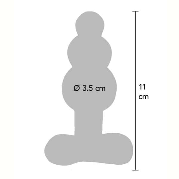 Analplug aus durchsichtigem Glas mit facettierter Form und ausladender Basis, dargestellt auf klarem Hintergrund, glänzendes Finish, Auswahl Brigade Mondaine Paris.