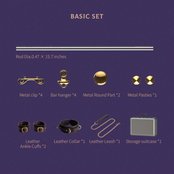UPKO Prestige Set - Modulares BDSM-Zubehörset - Brigade Mondaine Paris UPKO Basic Set BDSM-Zubehör Set mit Metallstange, Lederzubehör und Aufbewahrungskoffer Brigade Mondaine Paris